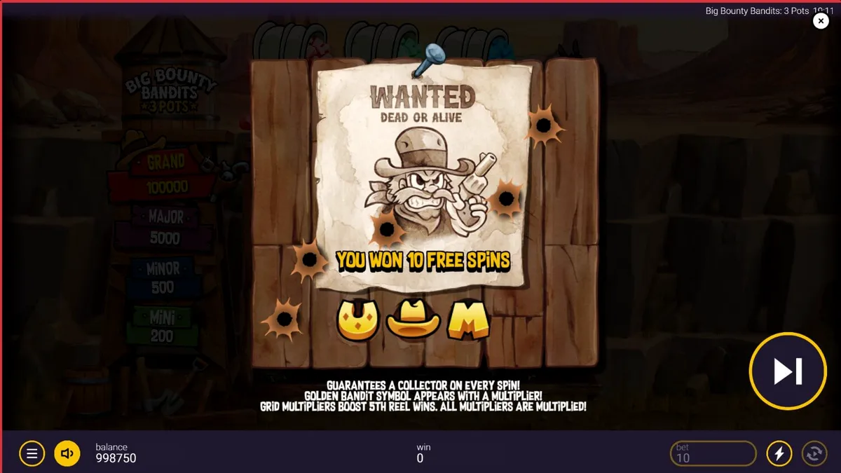 Tampilan visual slot Big Bounty Bandits dengan gaya animasi rubber-hose yang unik